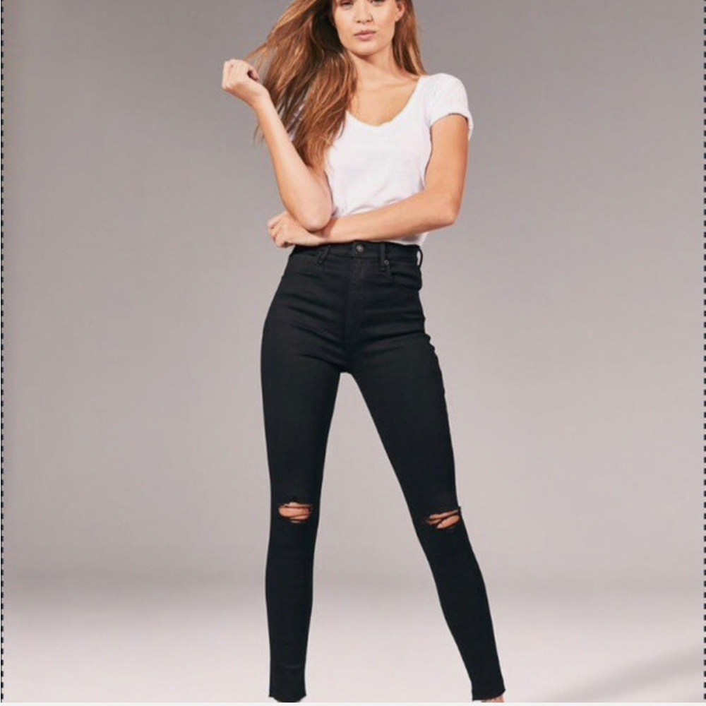 A&F Signature Super Skinny Black Women's Jeans